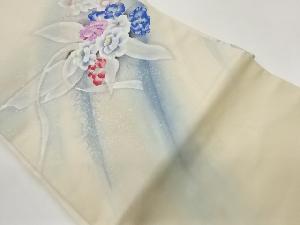 手描き花々模様名古屋帯